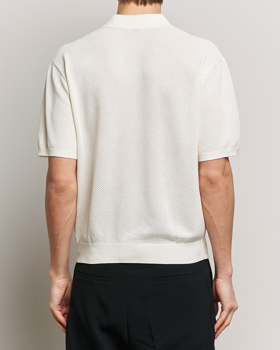 Homme | Polos | Filippa K | Mesh Knitted Polo Chalk White