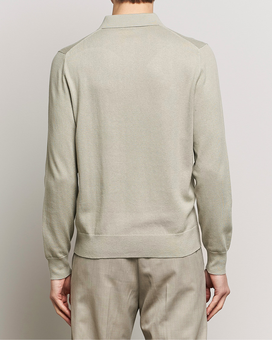 Homme | Pulls Et Tricots | Filippa K | Knitted Polo Shirt Light Sage