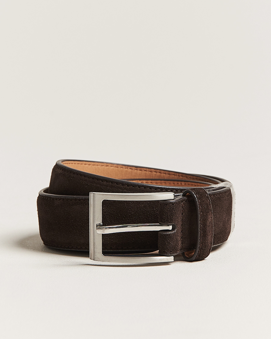 Homme | Ceintures | Loake Shoemakers | William Suede Belt Dark Brown