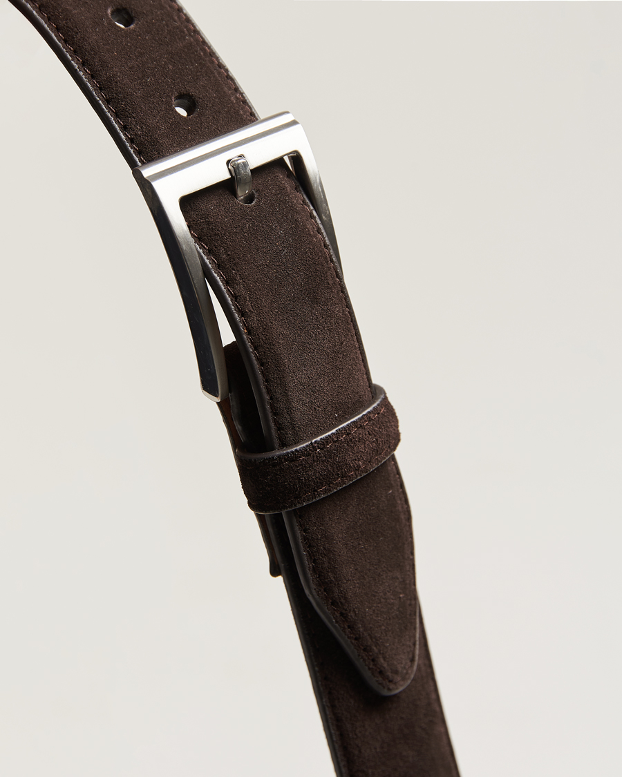 Homme | Ceintures | Loake Shoemakers | William Suede Belt Dark Brown