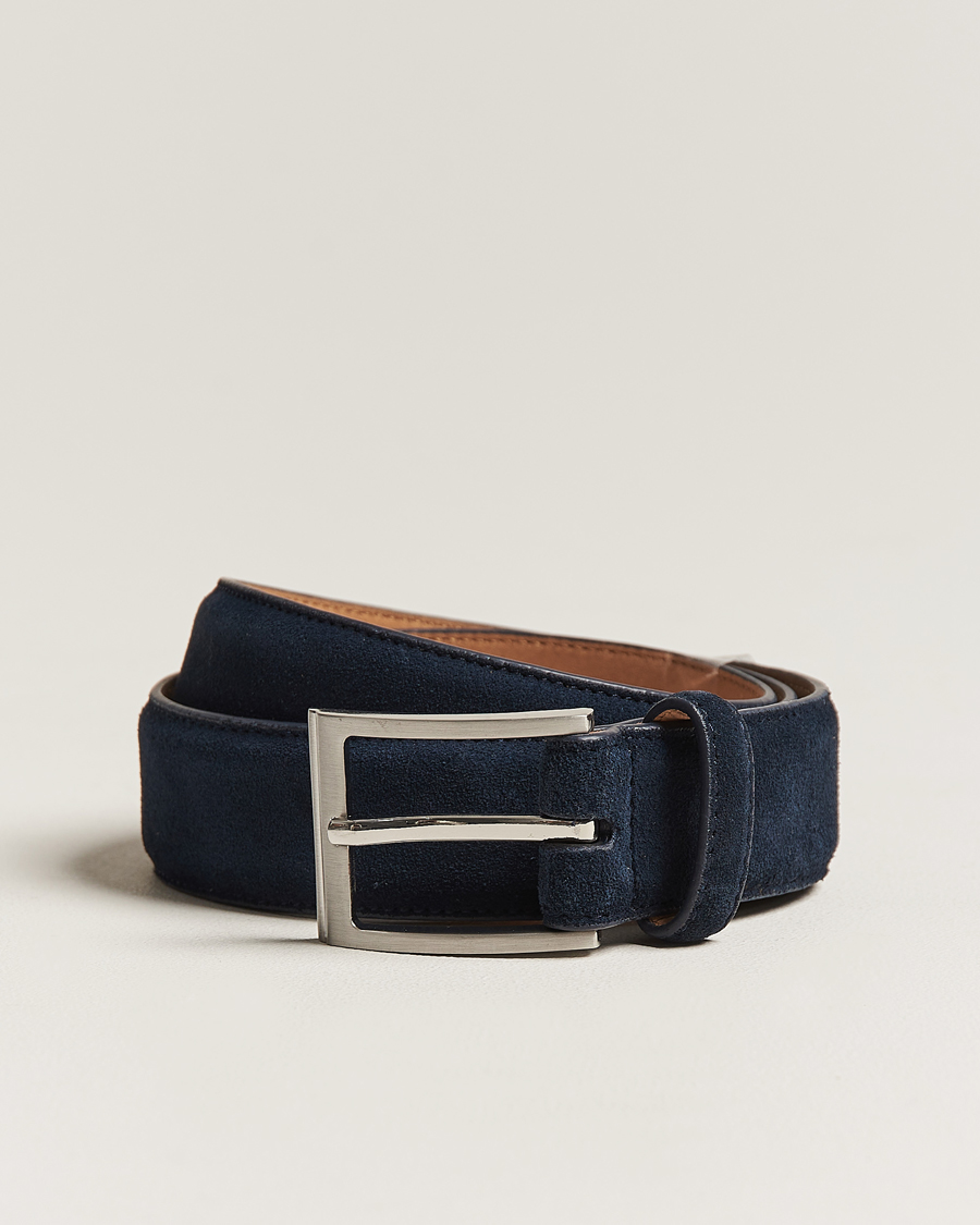 Homme | Ceintures | Loake Shoemakers | William Suede Belt Navy