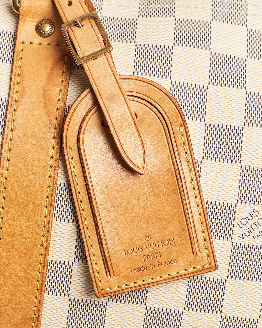 Homme | Louis Vuitton Pre-Owned Keepall 50 Bag Damier Azur | Louis Vuitton Pre-Owned | Keepall 50 Bag Damier Azur