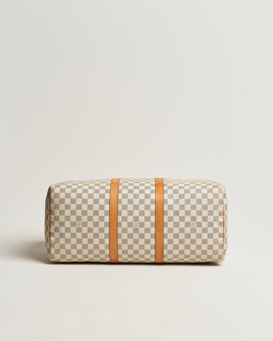 Homme | Louis Vuitton Pre-Owned Keepall 50 Bag Damier Azur | Louis Vuitton Pre-Owned | Keepall 50 Bag Damier Azur