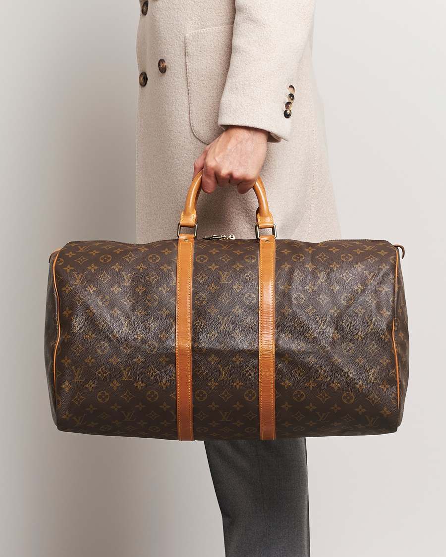 Homme | Louis Vuitton Pre-Owned Keepall 55 Bag Monogram | Louis Vuitton Pre-Owned | Keepall 55 Bag Monogram