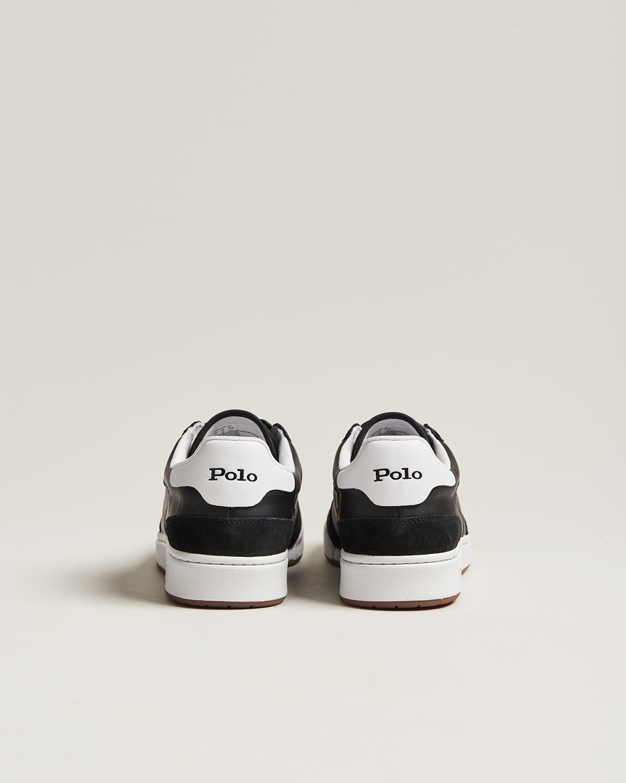 Heren | Polo Ralph Lauren CRT Leather/Suede Sneaker Black/White | Polo Ralph Lauren | CRT Leather/Suede Sneaker Black/White