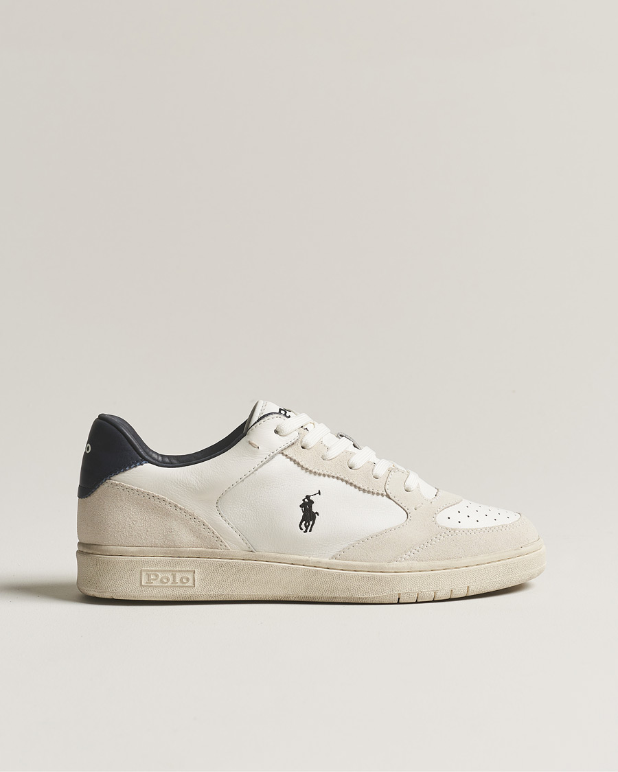 Heren | Polo Ralph Lauren Court Luxury Leather/Suede Sneaker White | Polo Ralph Lauren | Court Luxury Leather/Suede Sneaker White