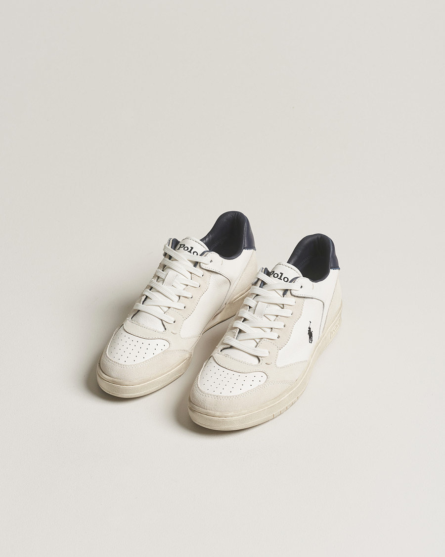 Heren | Polo Ralph Lauren Court Luxury Leather/Suede Sneaker White | Polo Ralph Lauren | Court Luxury Leather/Suede Sneaker White