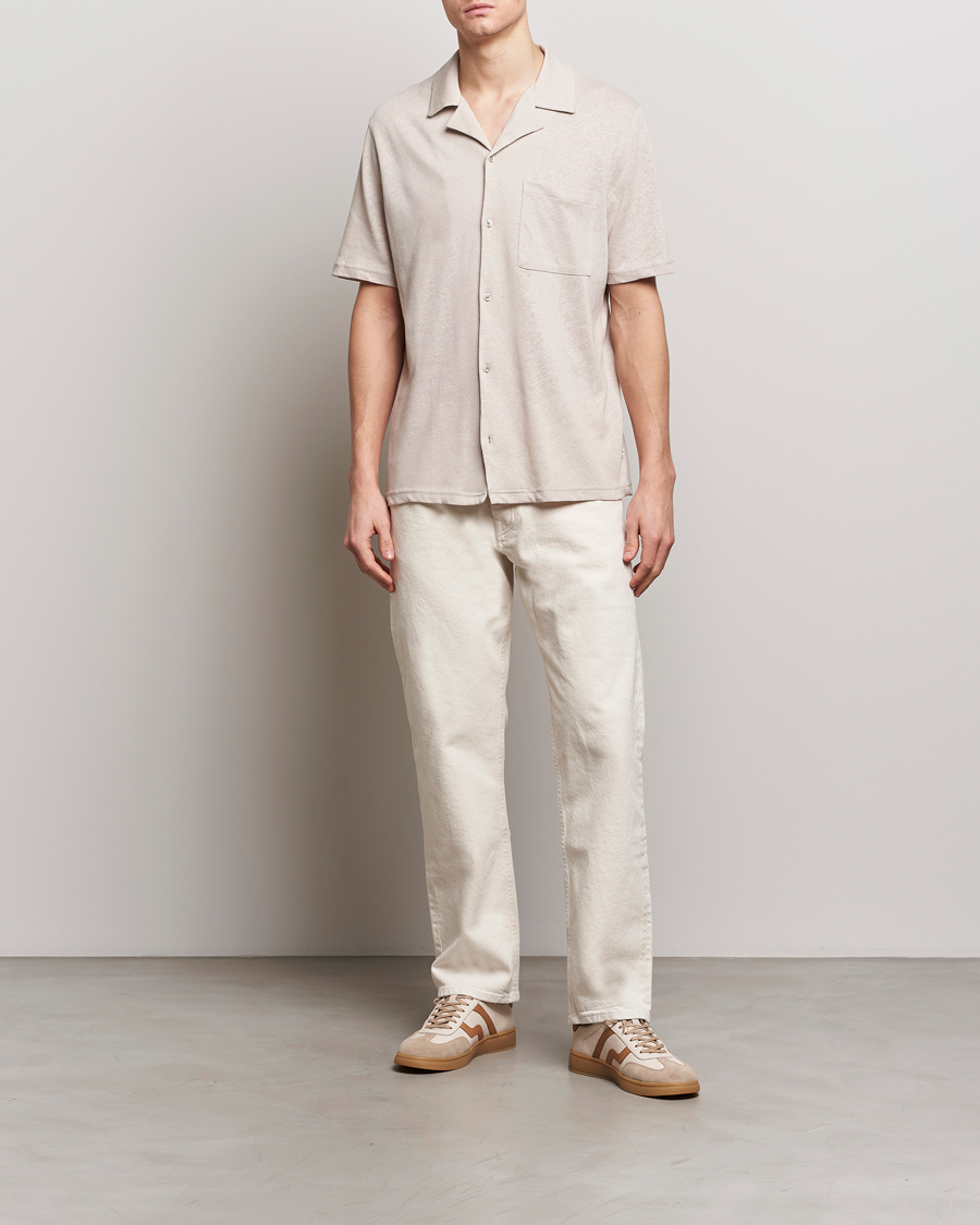 Heren | Overhemden | Samsøe Samsøe | Samartin Cotton/Linen Short Sleeve Shirt Moonstruck