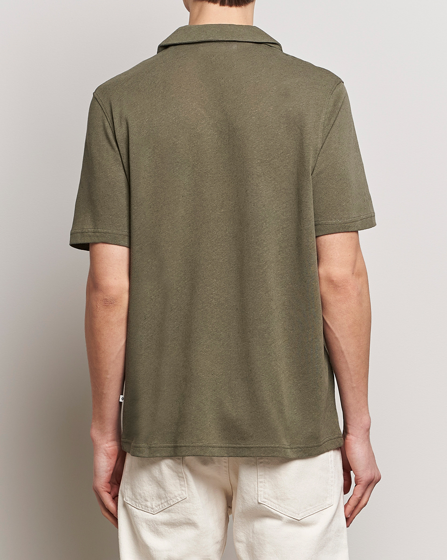 Homme | Chemises | Samsøe Samsøe | Samartin Cotton/Linen Short Sleeve Shirt Dusty Olive