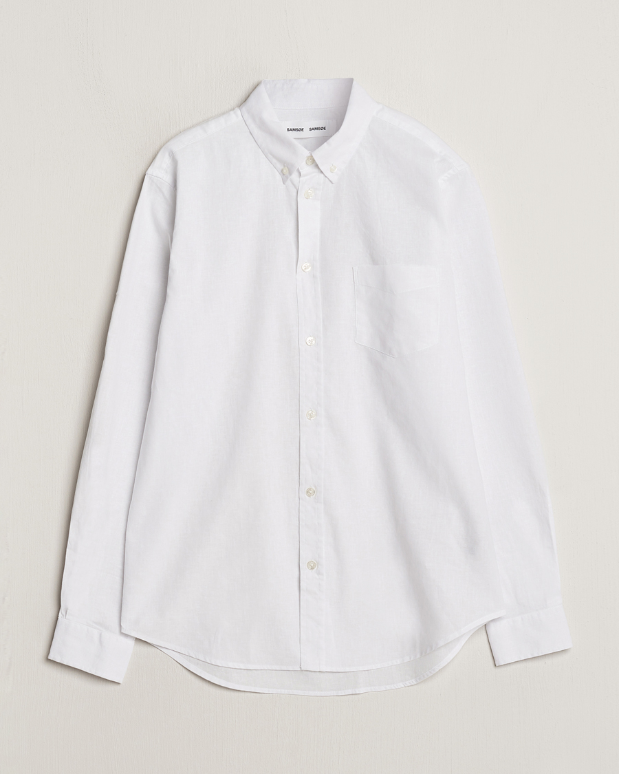 Homme | Chemises | Samsøe Samsøe | Liam Linen/Cotton Shirt White