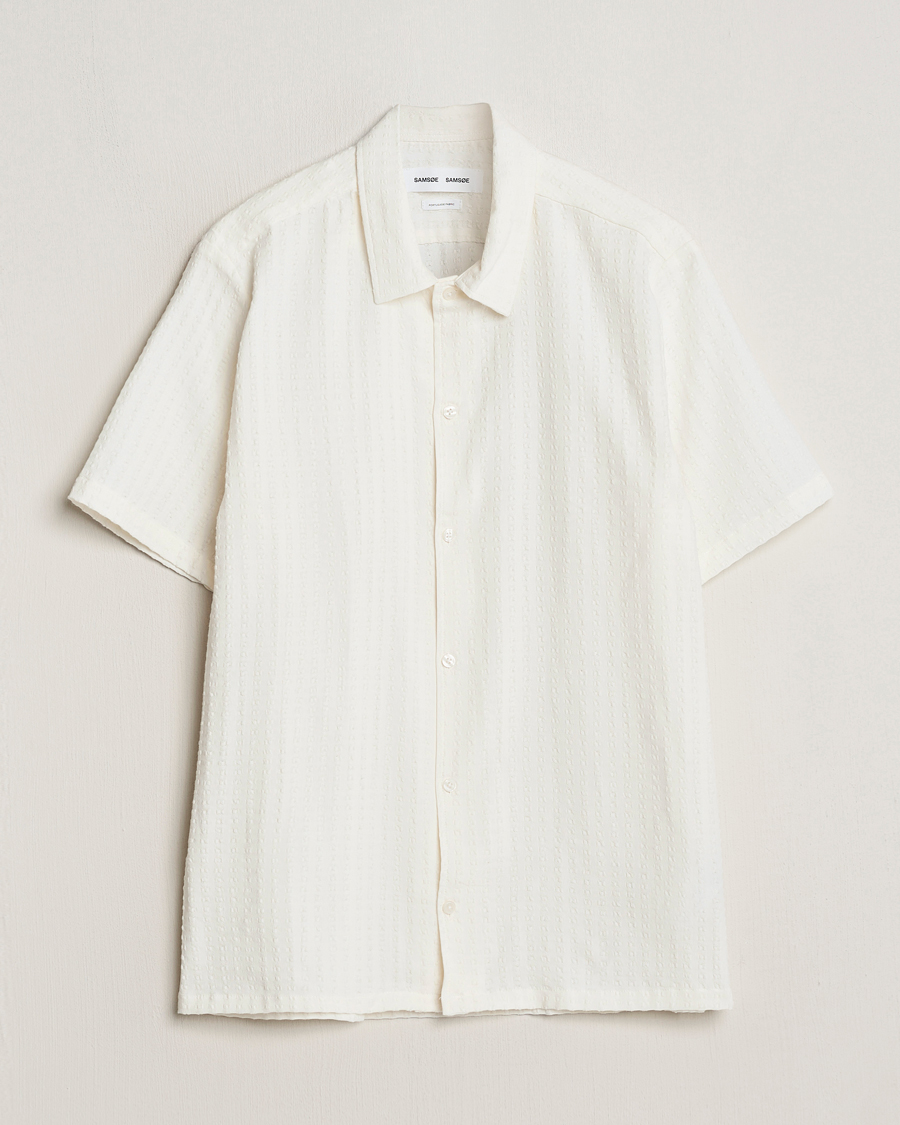 Homme | Chemises | Samsøe Samsøe | Avan Structured Short Sleeve Shirt White