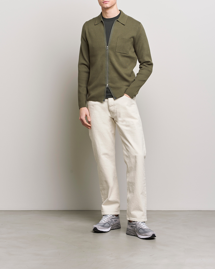Homme | Pulls Et Tricots | Samsøe Samsøe | Guna Full Zip Dusty Olive