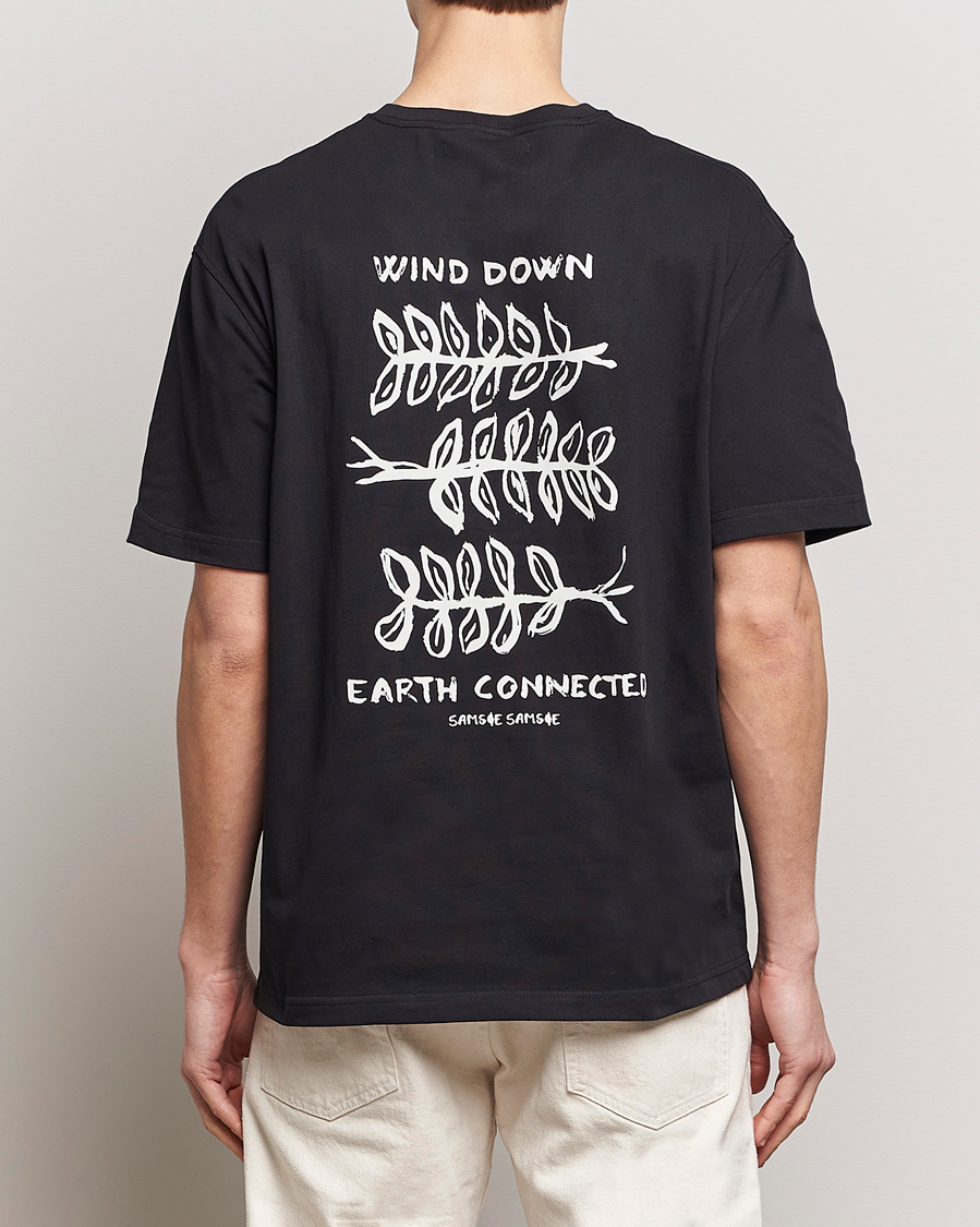 Homme | T-shirts | Samsøe Samsøe | Sawind Printed Crew Neck T-Shirt Black
