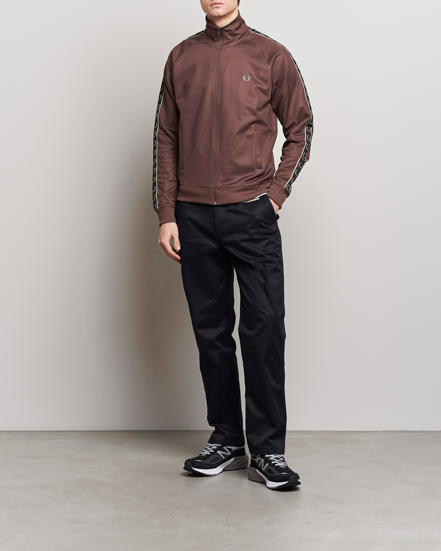 Homme | Pulls Et Tricots | Fred Perry | Taped Track Jacket Brick Red