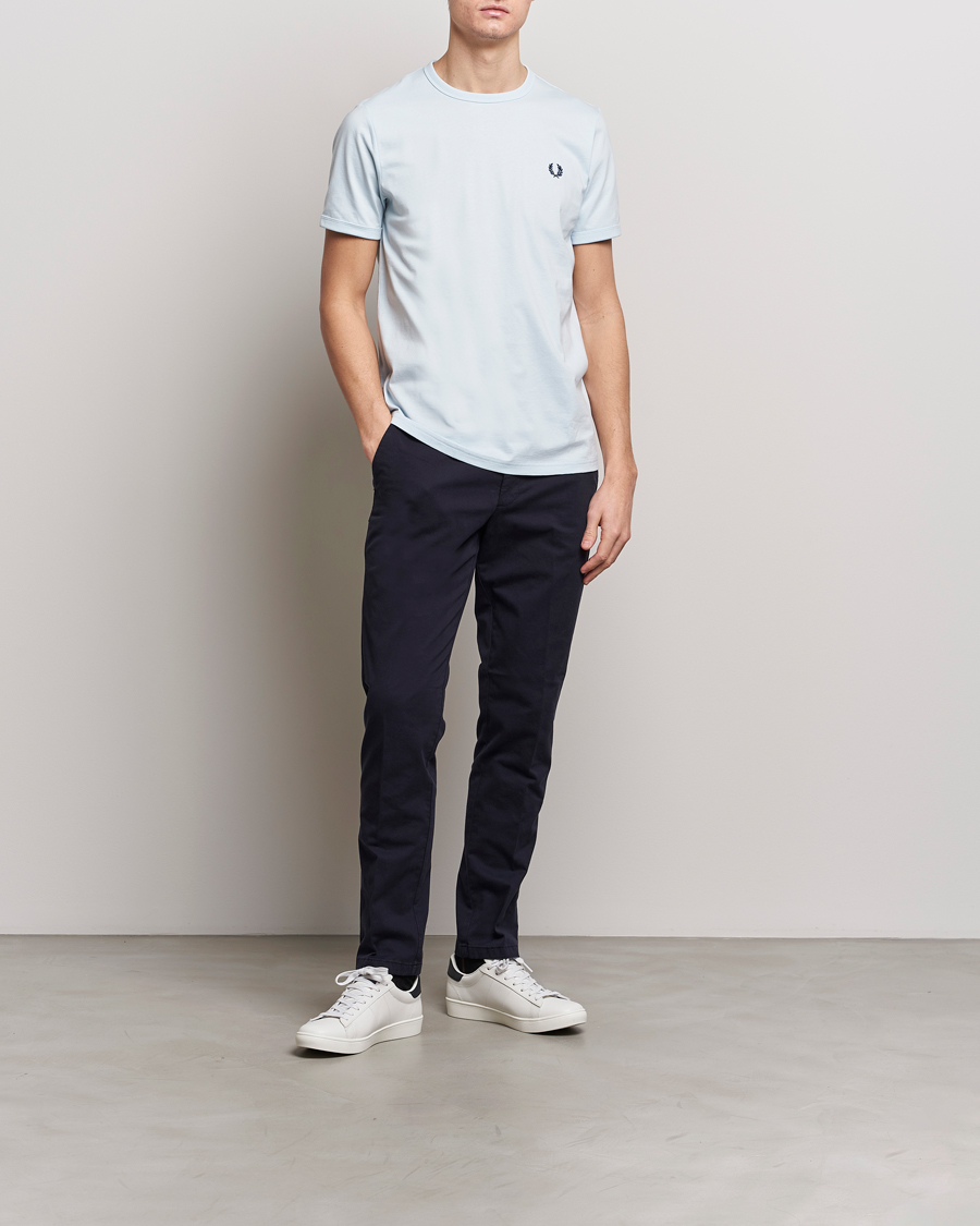 Heren | T-shirts | Fred Perry | Ringer T-Shirt Light Ice