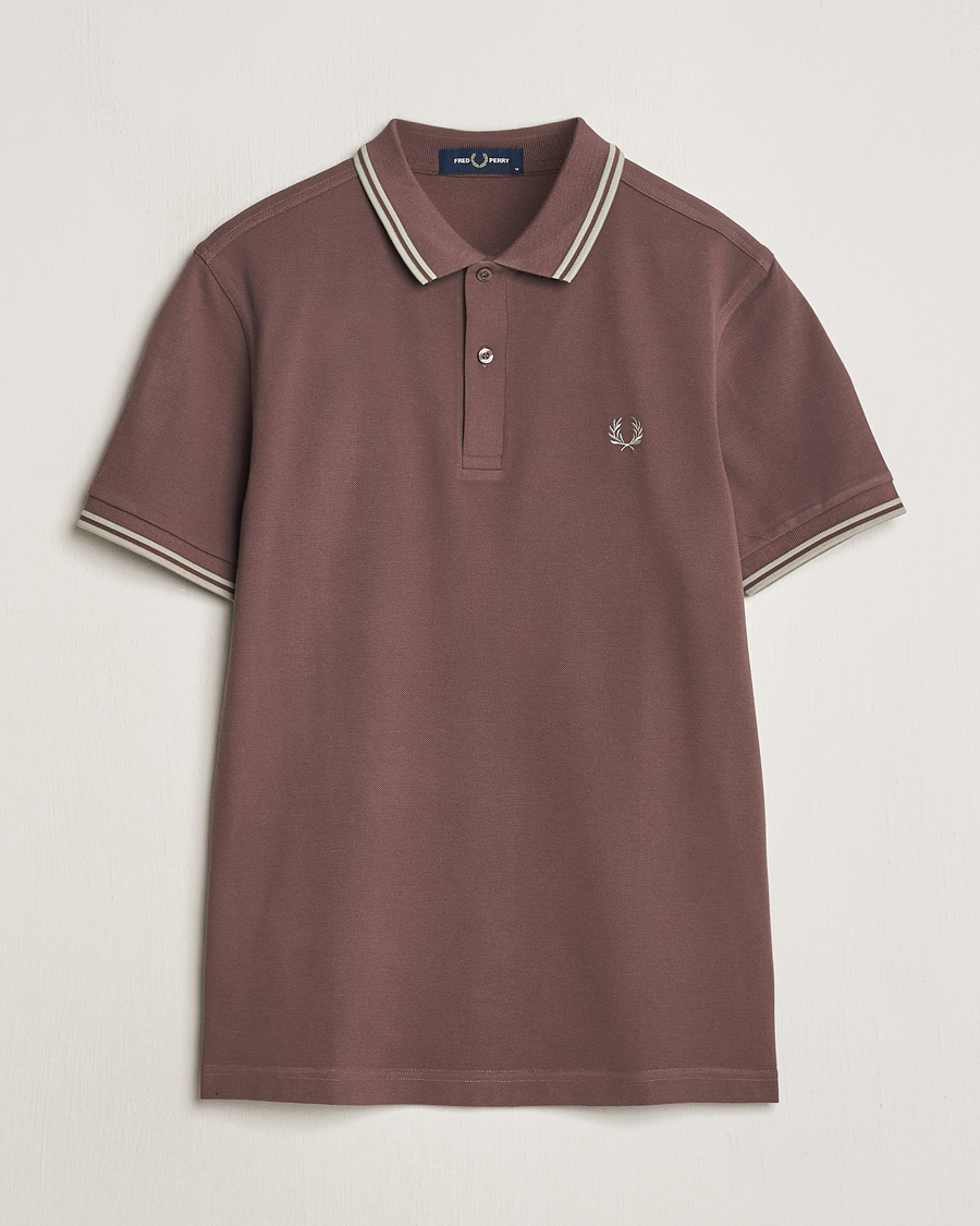 Homme | Polos | Fred Perry | Twin Tipped Polo Shirt Brick Red