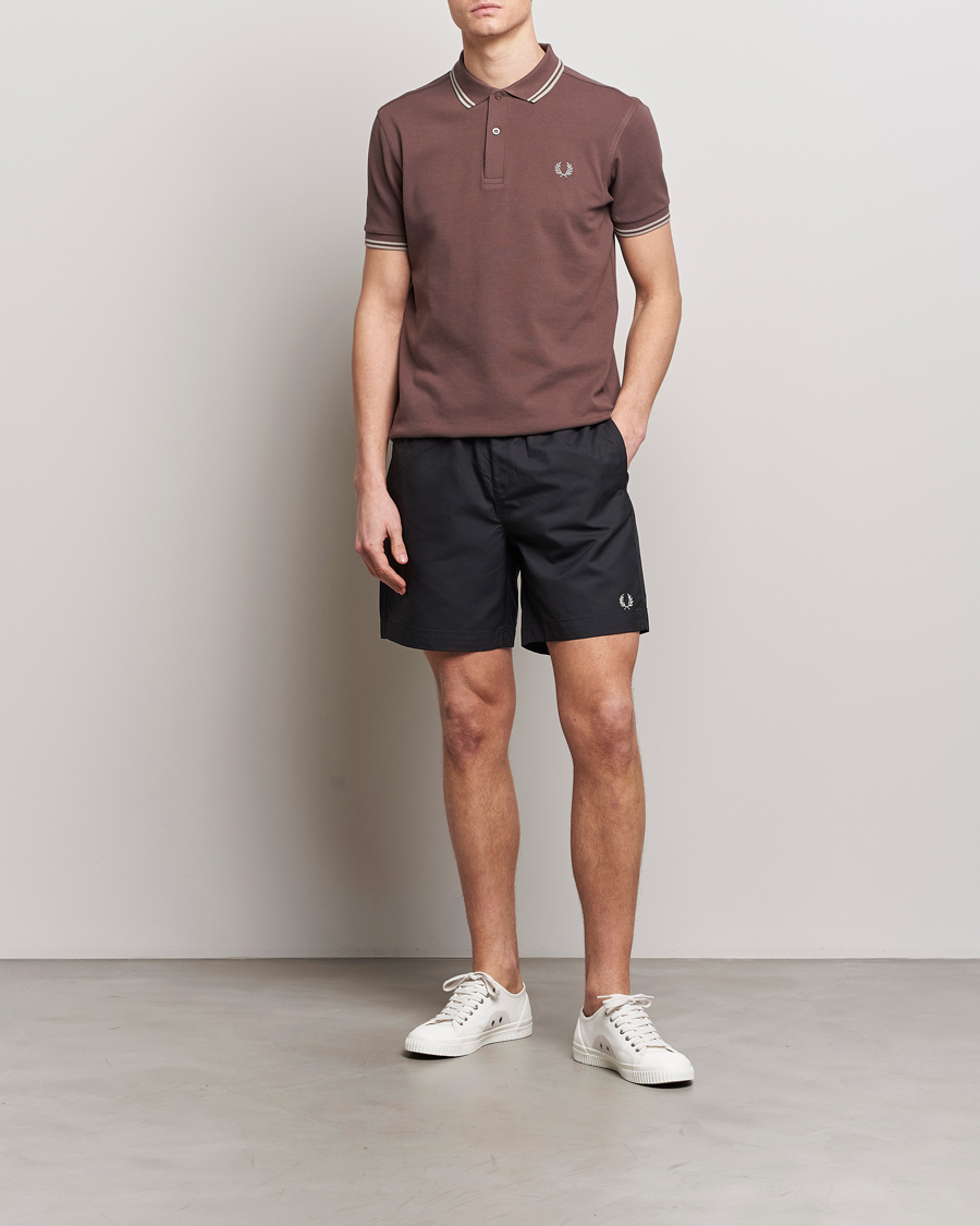 Homme | Polos | Fred Perry | Twin Tipped Polo Shirt Brick Red