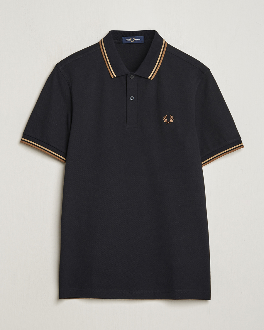 Homme | Polos | Fred Perry | Twin Tipped Polo Shirt Black