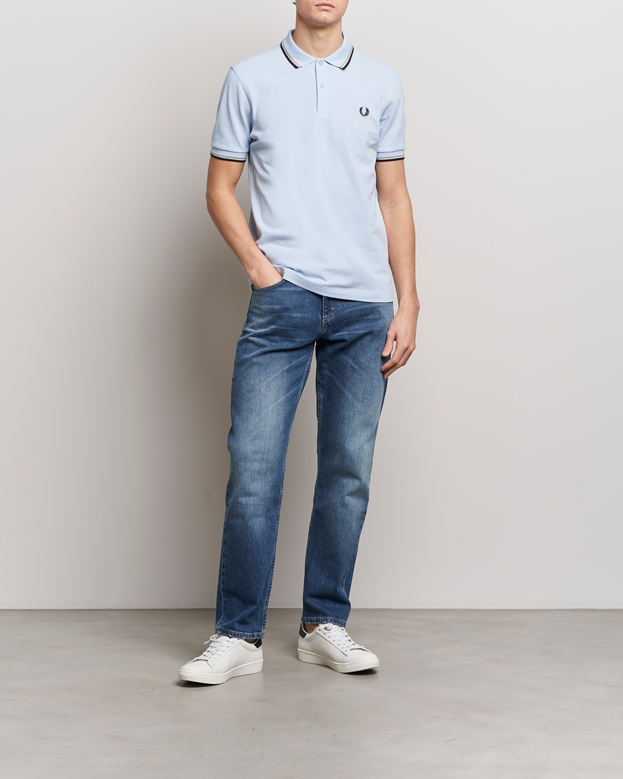 Homme | Polos | Fred Perry | Twin Tipped Polo Shirt Light Smoke