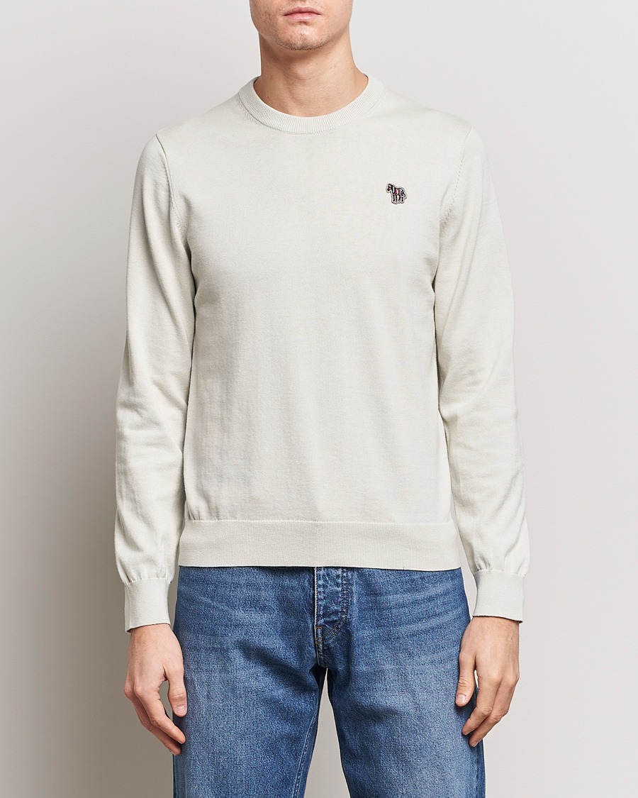 Heren | Truien | PS Paul Smith | Zebra Cotton Knitted Sweater Washed Grey