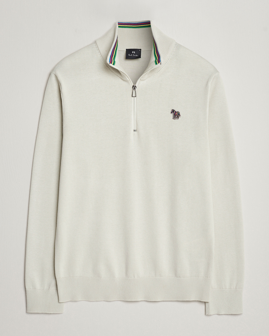Homme | Pulls Et Tricots | PS Paul Smith | Zebra Cotton Knitted Half Zip Washed Grey