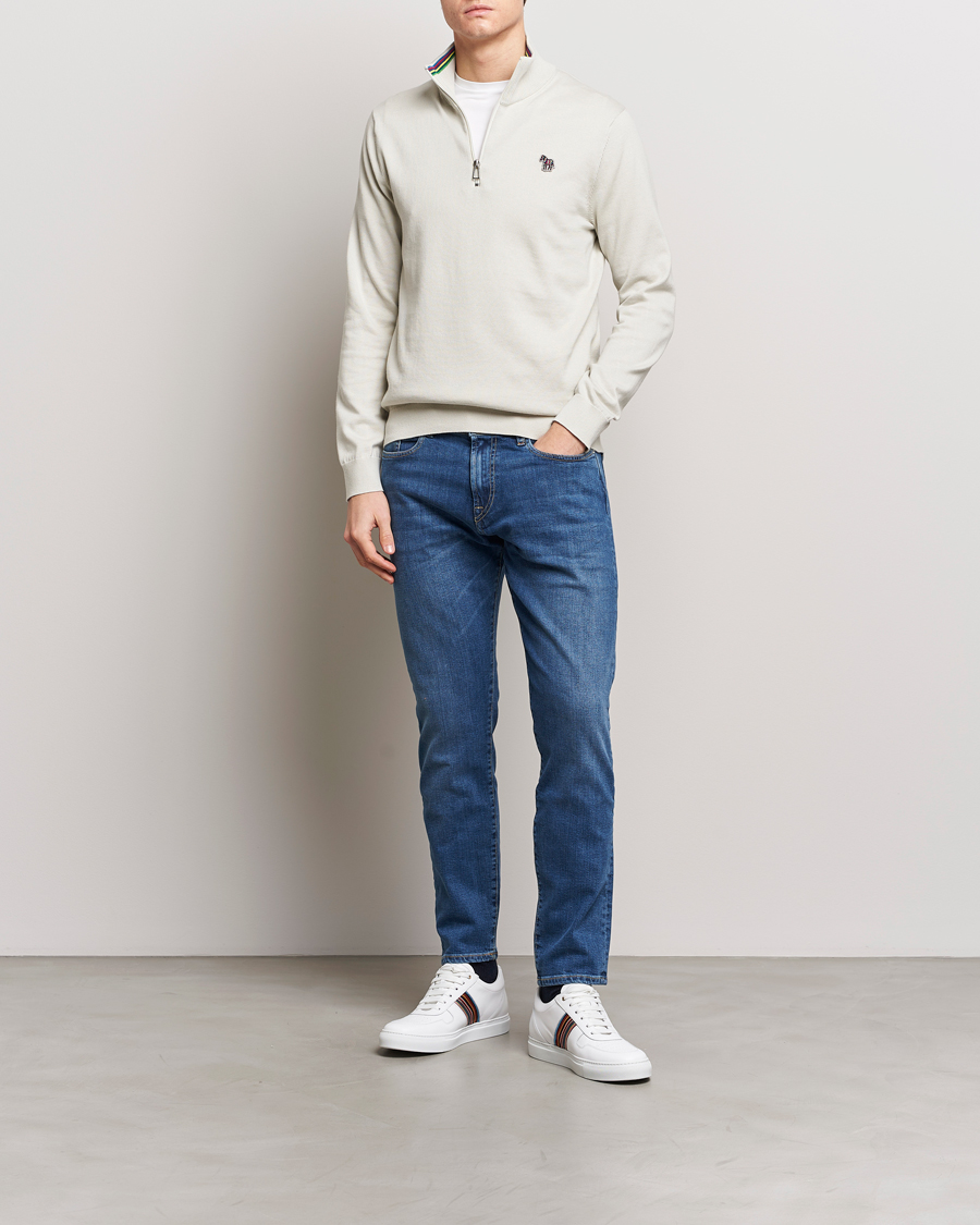 Homme | Pulls Et Tricots | PS Paul Smith | Zebra Cotton Knitted Half Zip Washed Grey
