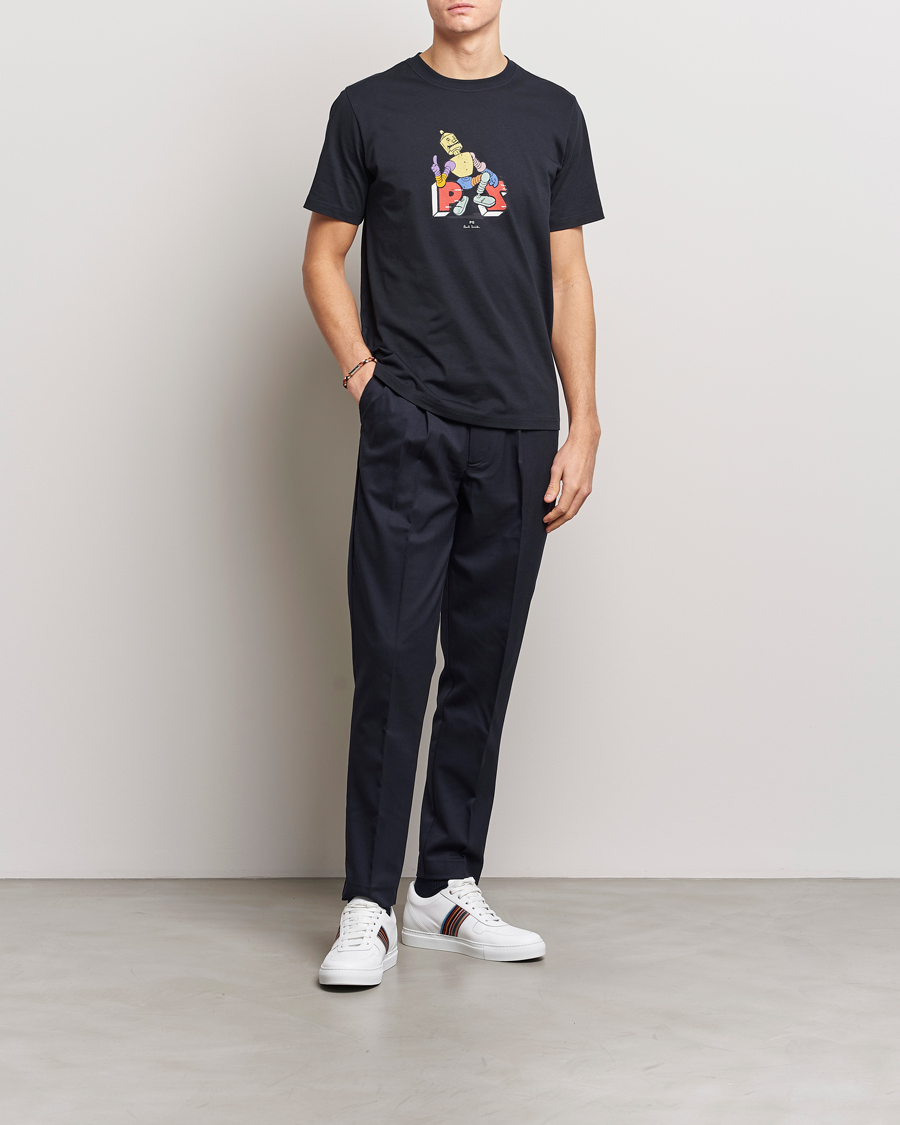 Heren | T-shirts | PS Paul Smith | Robot Crew Neck T-Shirt Navy