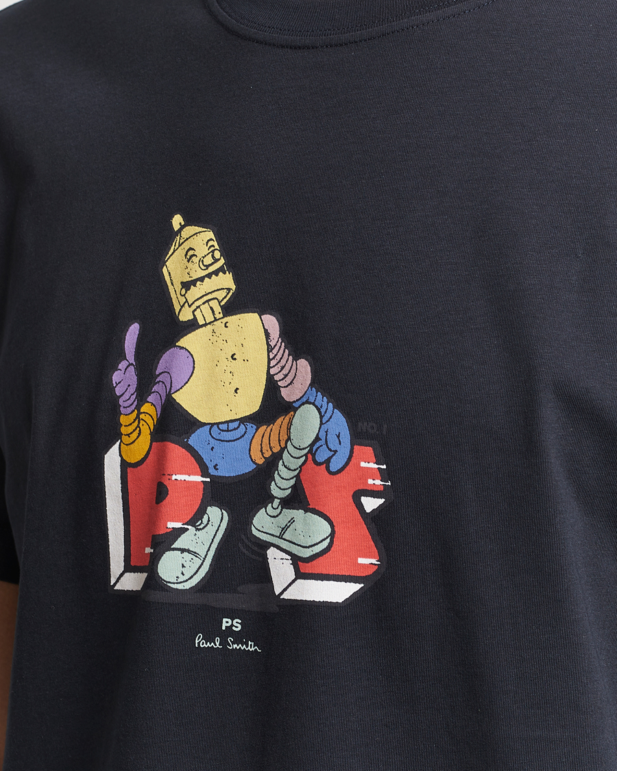 Heren | T-shirts | PS Paul Smith | Robot Crew Neck T-Shirt Navy