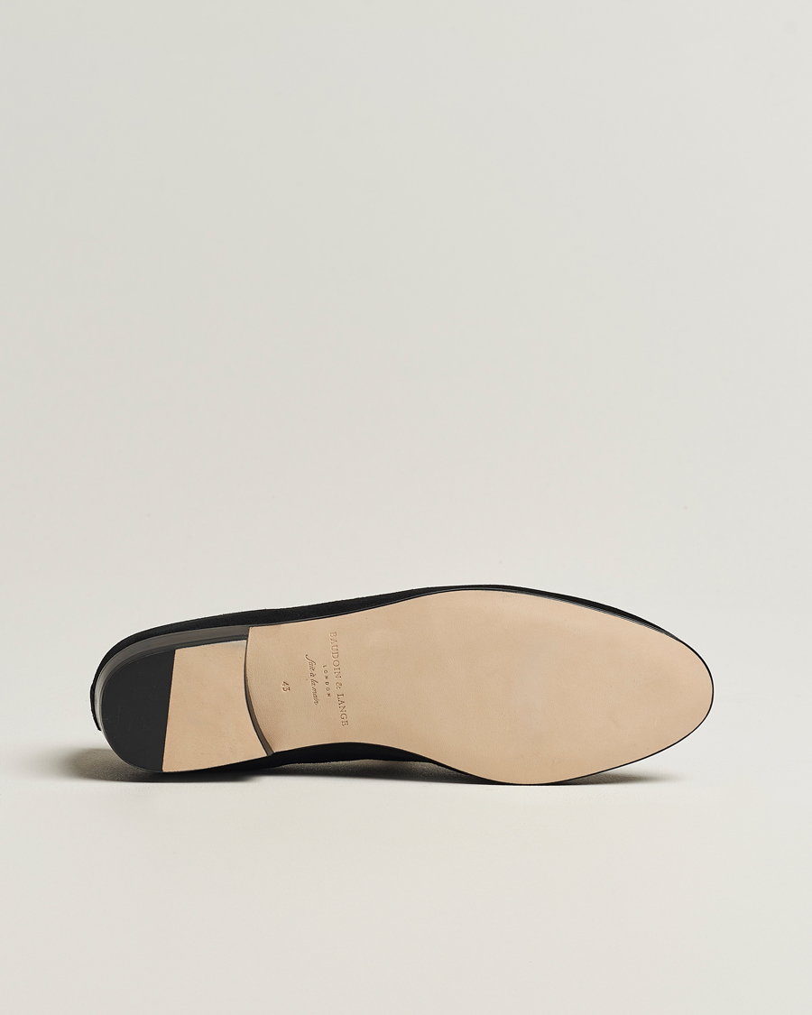 Homme | Baudoin & Lange Sagan Classic Tassel Loafers Black Suede | Baudoin & Lange | Sagan Classic Tassel Loafers Black Suede