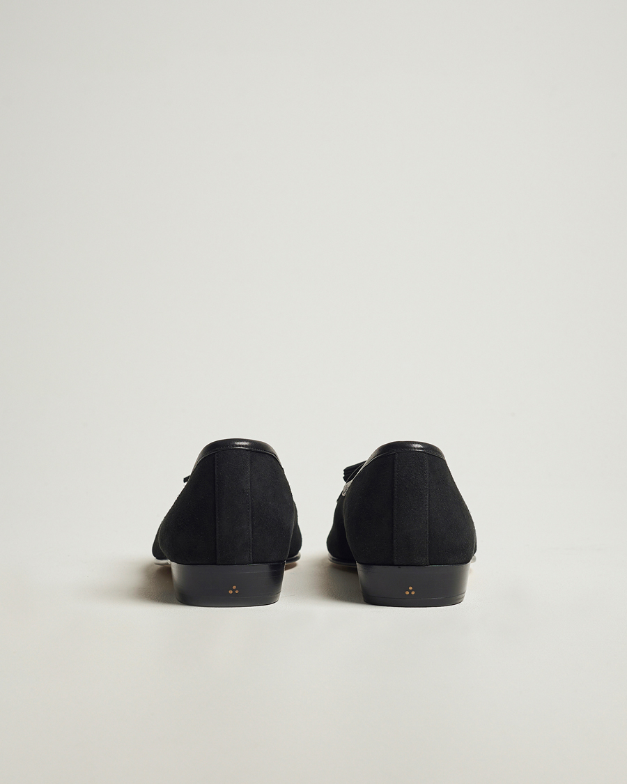 Homme | Baudoin & Lange Sagan Classic Tassel Loafers Black Suede | Baudoin & Lange | Sagan Classic Tassel Loafers Black Suede