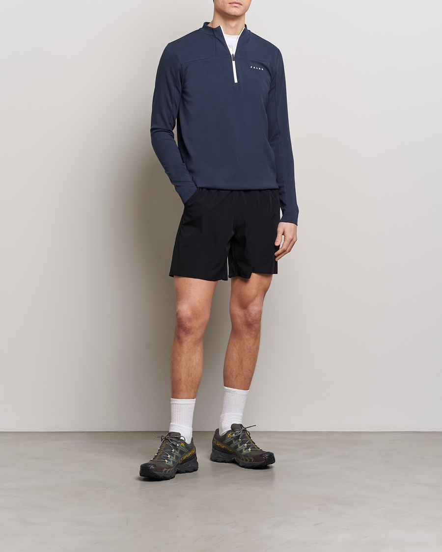 Homme | Pulls Et Tricots | Falke Sport | Falke Organic Cotton Mix Half Zip Space Blue