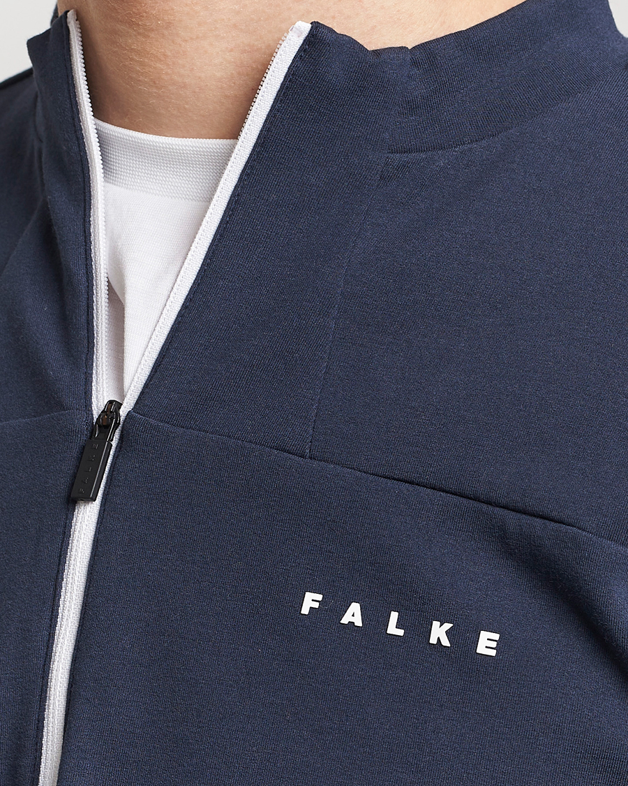 Homme | Pulls Et Tricots | Falke Sport | Falke Organic Cotton Mix Half Zip Space Blue