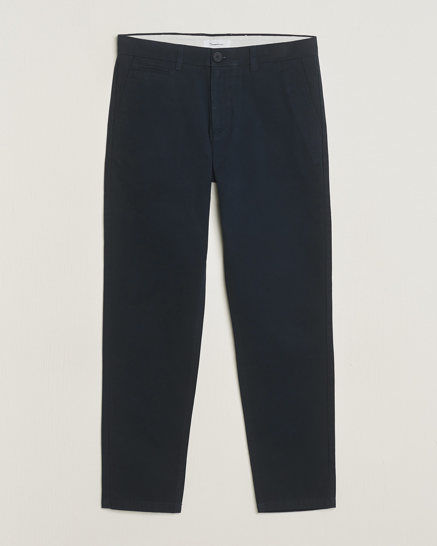 Heren | Broeken | KnowledgeCotton Apparel | Chuck Regular Cotton Twill Chino Total Eclipse