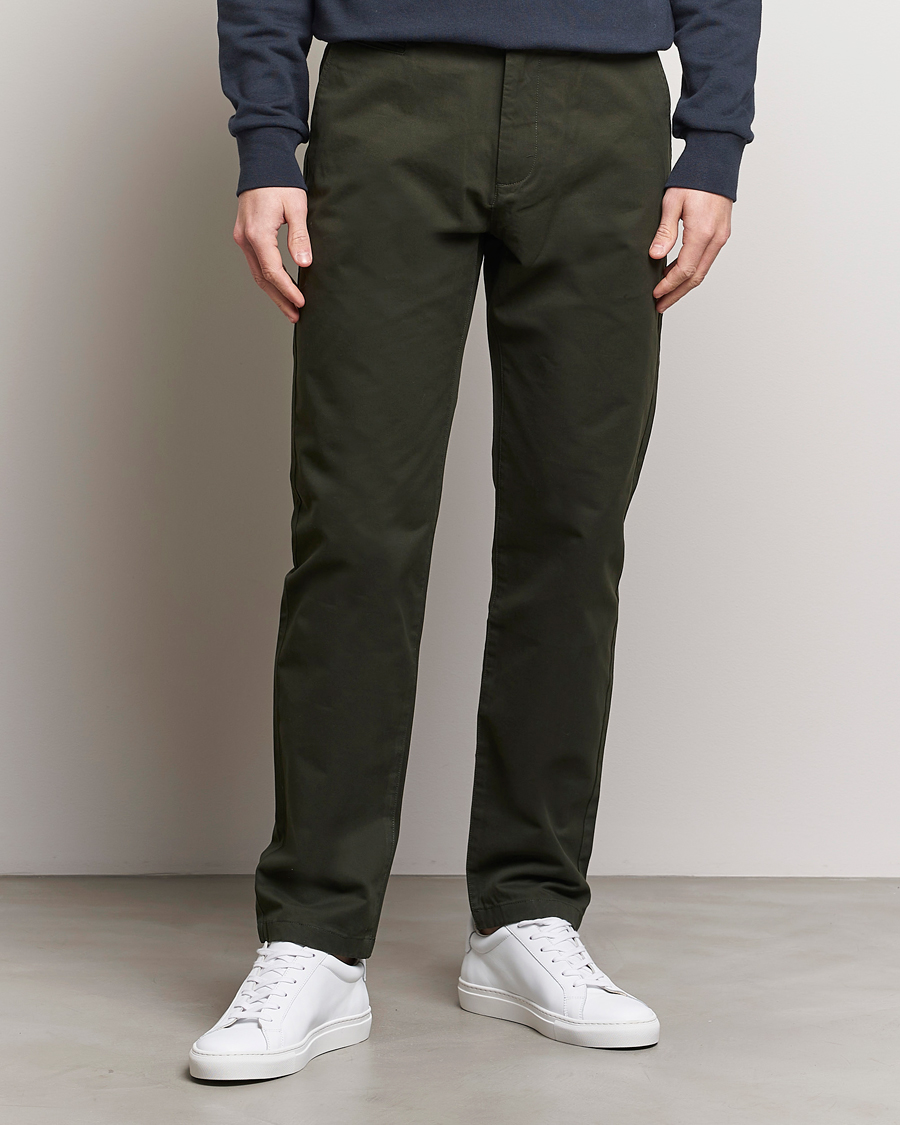 Heren | Broeken | KnowledgeCotton Apparel | Chuck Regular Cotton Twill Chino Forest Night
