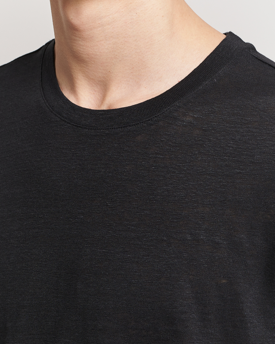 Heren | T-shirts | KnowledgeCotton Apparel | Organic Linen T-Shirt Black