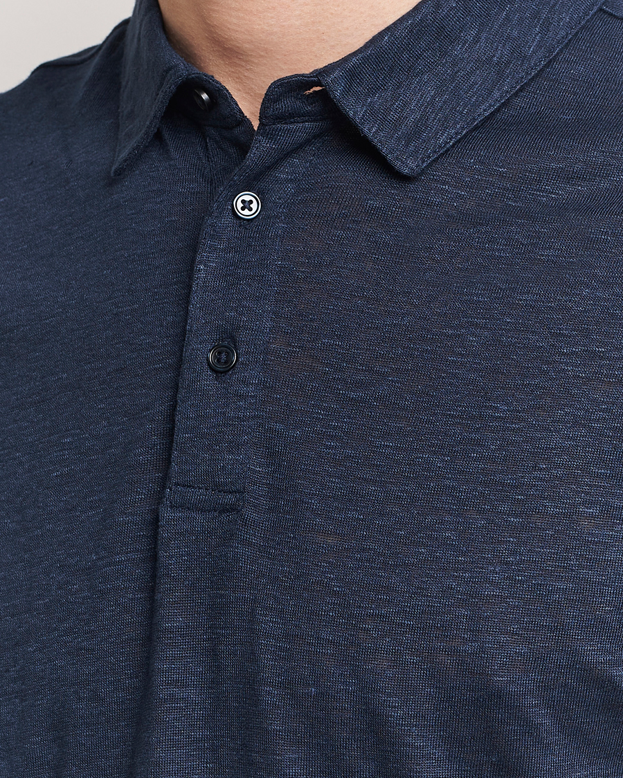 Heren | Polo's | KnowledgeCotton Apparel | Regular Linen Polo Total Eclipse