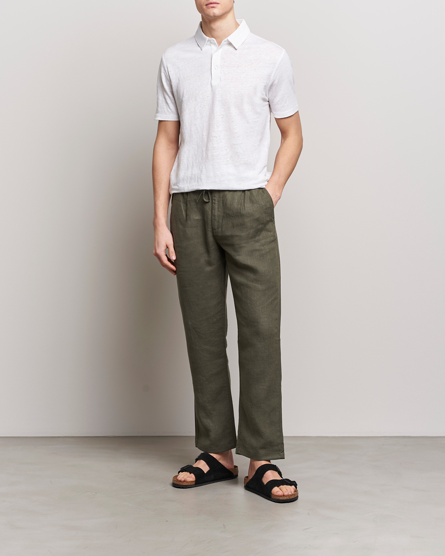Heren | Polo's | KnowledgeCotton Apparel | Regular Linen Polo Bright White