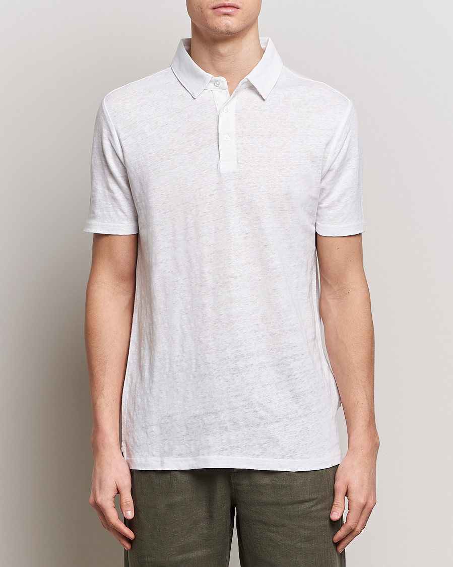 Heren | Polo's | KnowledgeCotton Apparel | Regular Linen Polo Bright White