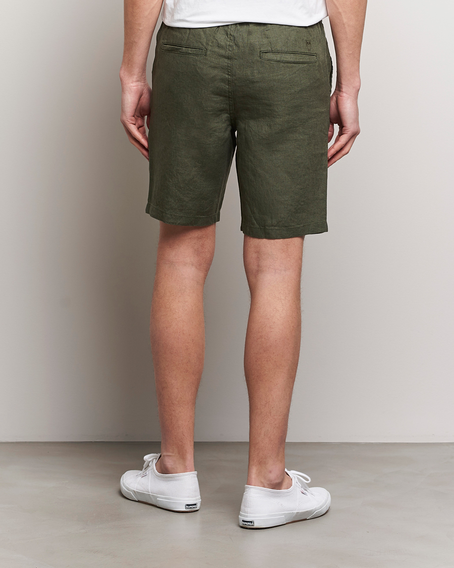 Homme | Shorts | KnowledgeCotton Apparel | Loose Linen Shorts Burnt Olive