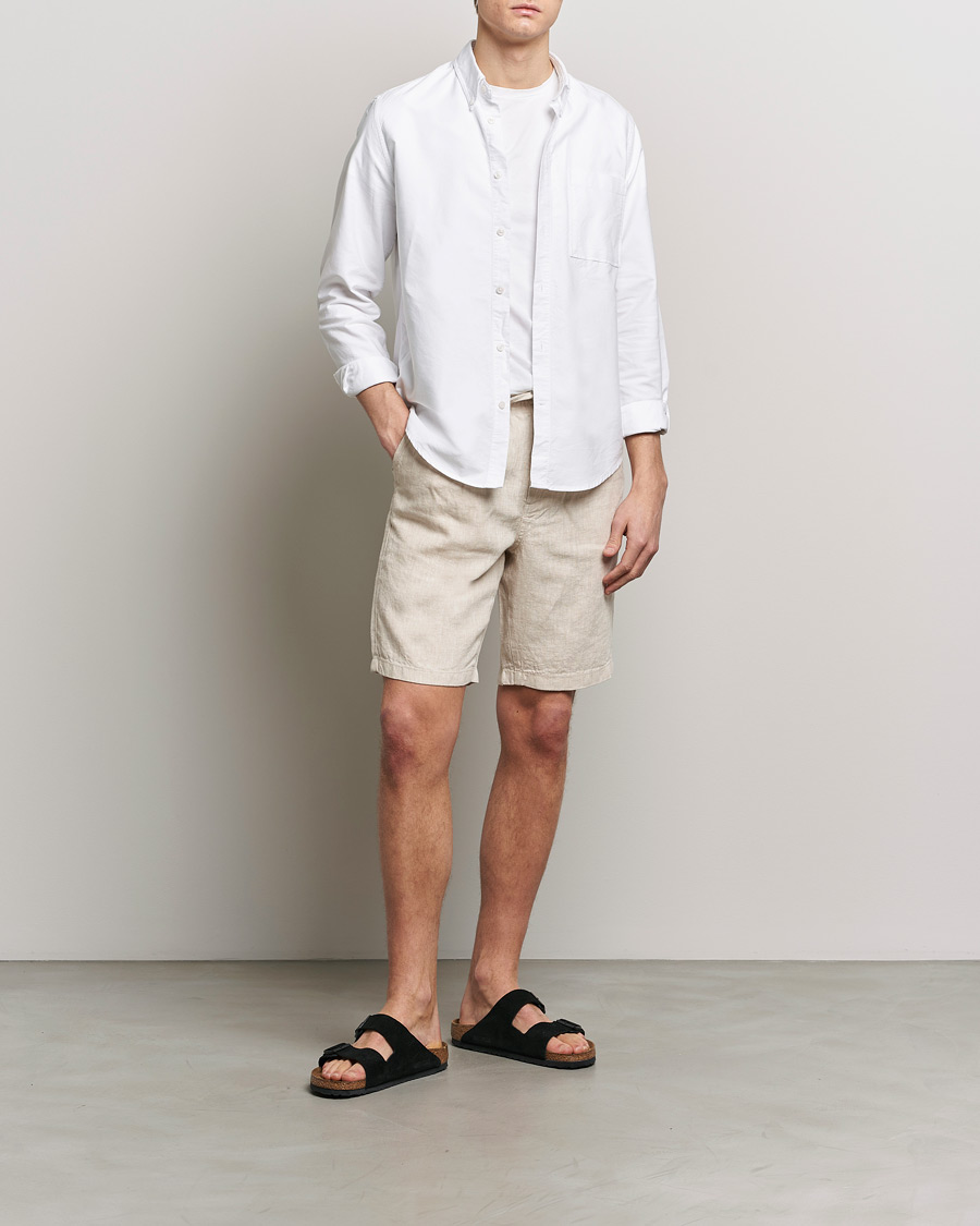 Heren | Korte broek | KnowledgeCotton Apparel | Loose Linen Shorts Light Feather Grey