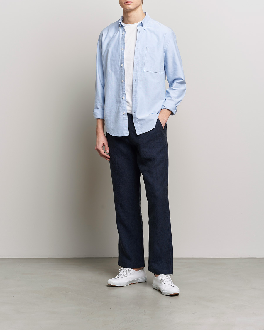 Homme | Pantalons | KnowledgeCotton Apparel | Loose Linen Pants Total Eclipse