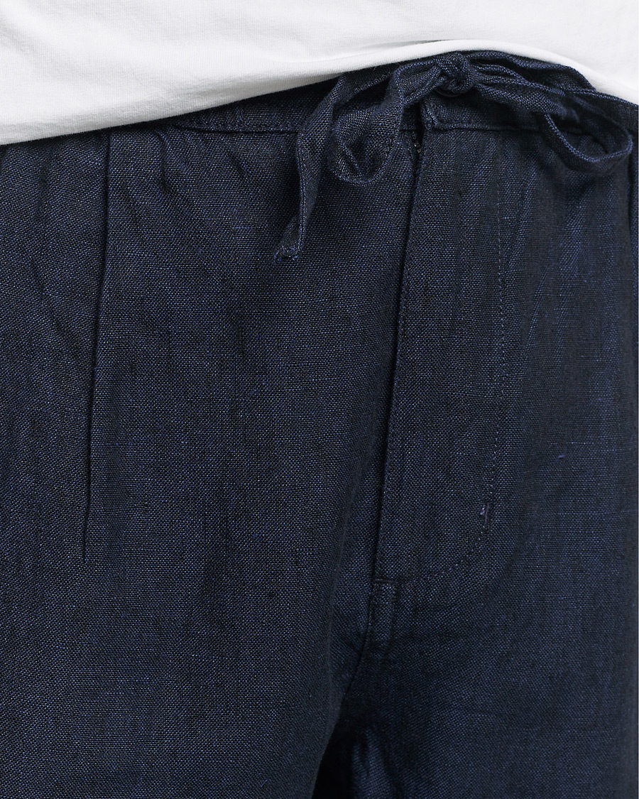 Homme | Pantalons | KnowledgeCotton Apparel | Loose Linen Pants Total Eclipse