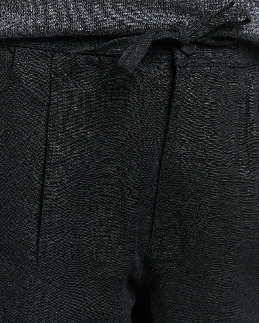 Homme | Pantalons | KnowledgeCotton Apparel | Loose Linen Pants Black