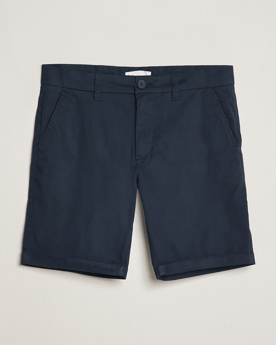 Homme | Shorts | KnowledgeCotton Apparel | Regular Chino Poplin Shorts Total Eclipse