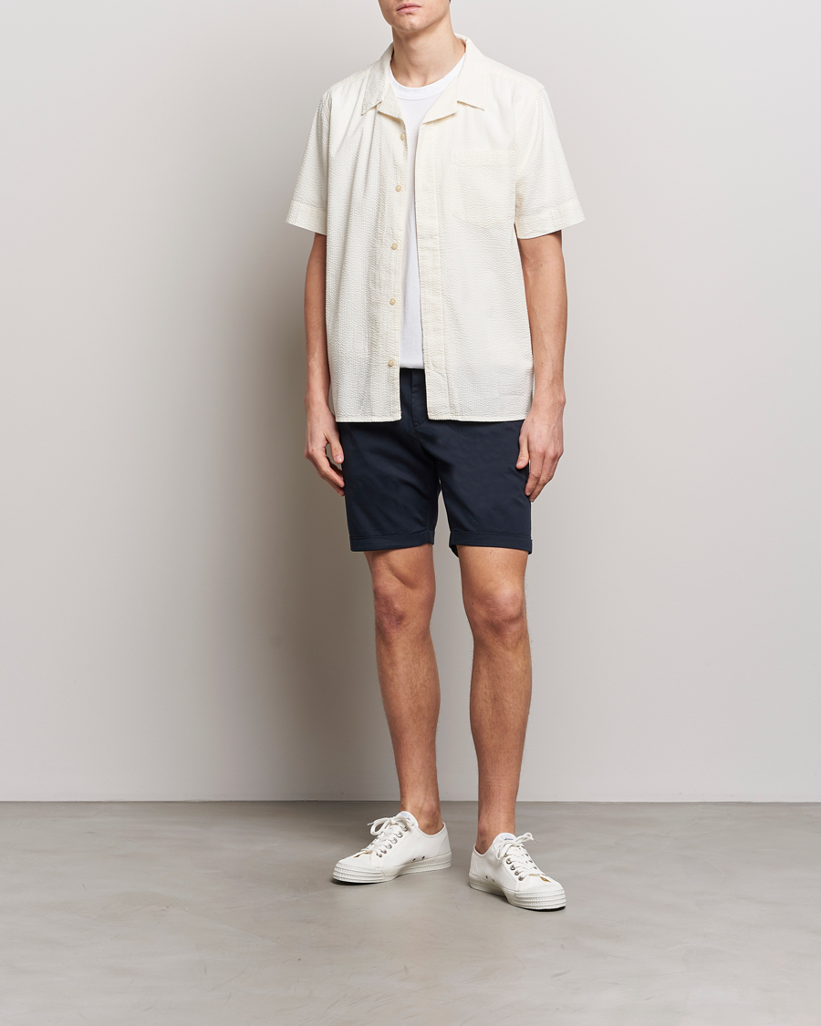 Homme | Shorts | KnowledgeCotton Apparel | Regular Chino Poplin Shorts Total Eclipse