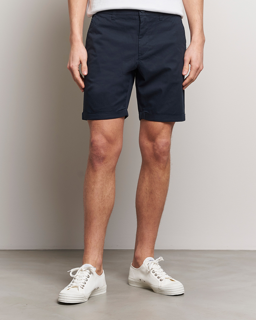 Homme | Shorts | KnowledgeCotton Apparel | Regular Chino Poplin Shorts Total Eclipse