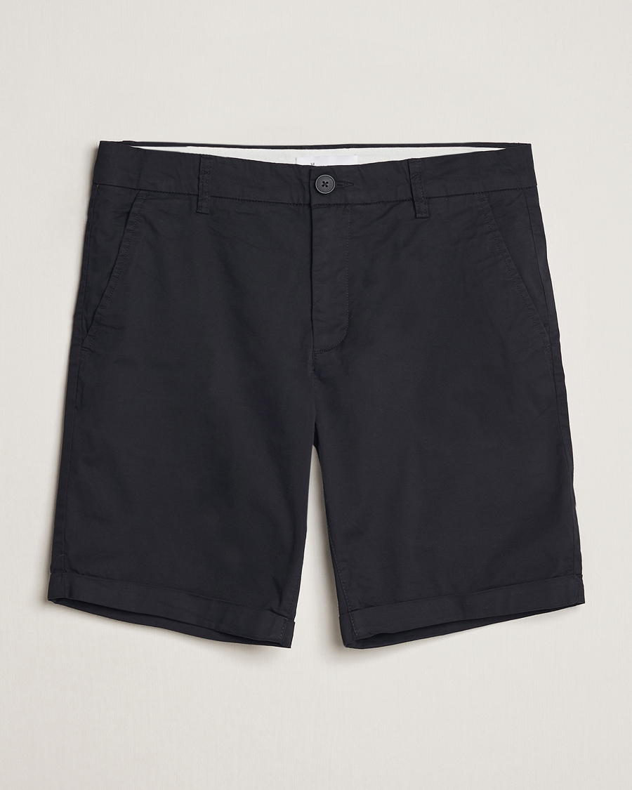 Homme | Shorts | KnowledgeCotton Apparel | Regular Chino Poplin Shorts Jet Black