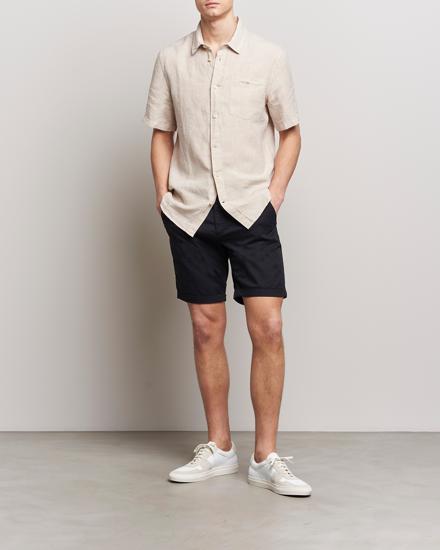 Homme | Shorts | KnowledgeCotton Apparel | Regular Chino Poplin Shorts Jet Black