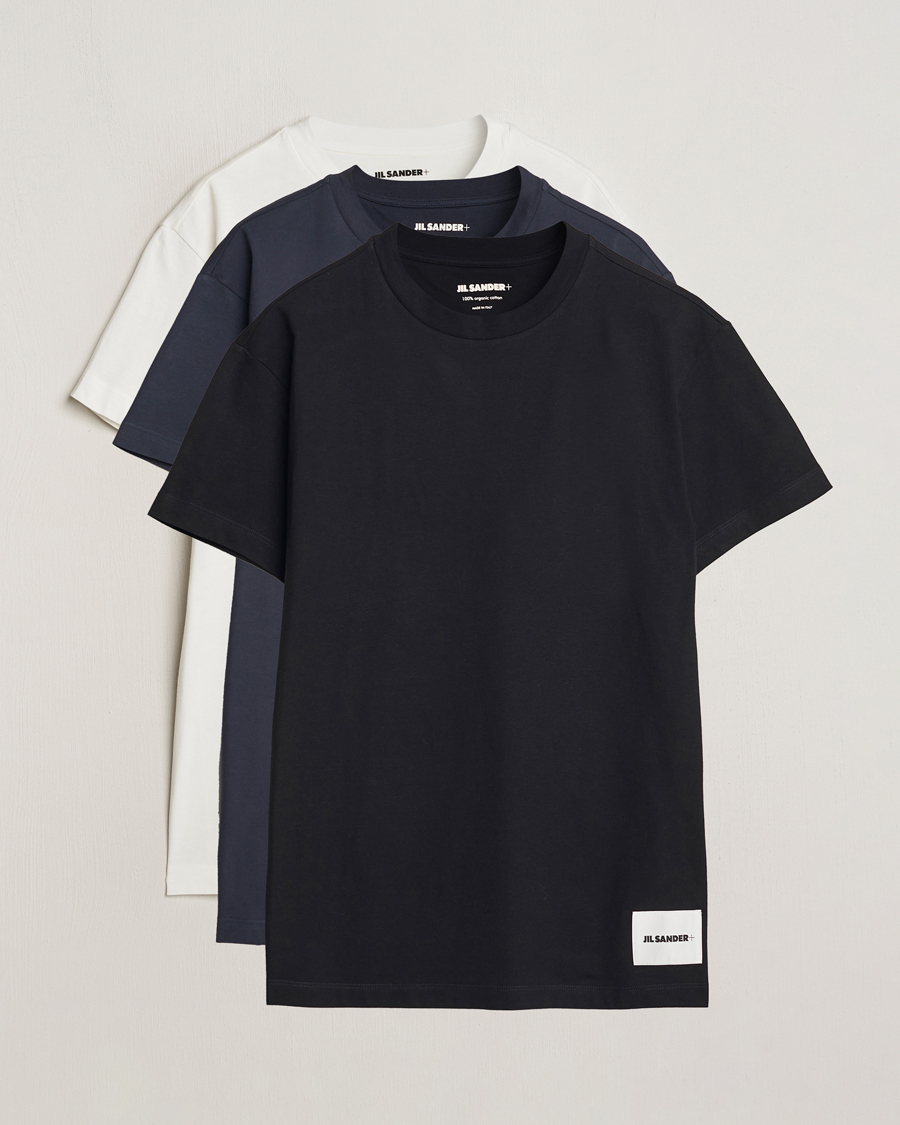 Heren | T-shirts | Jil Sander | 3-Pack Short Sleeve T-Shirts White/Navy/Black