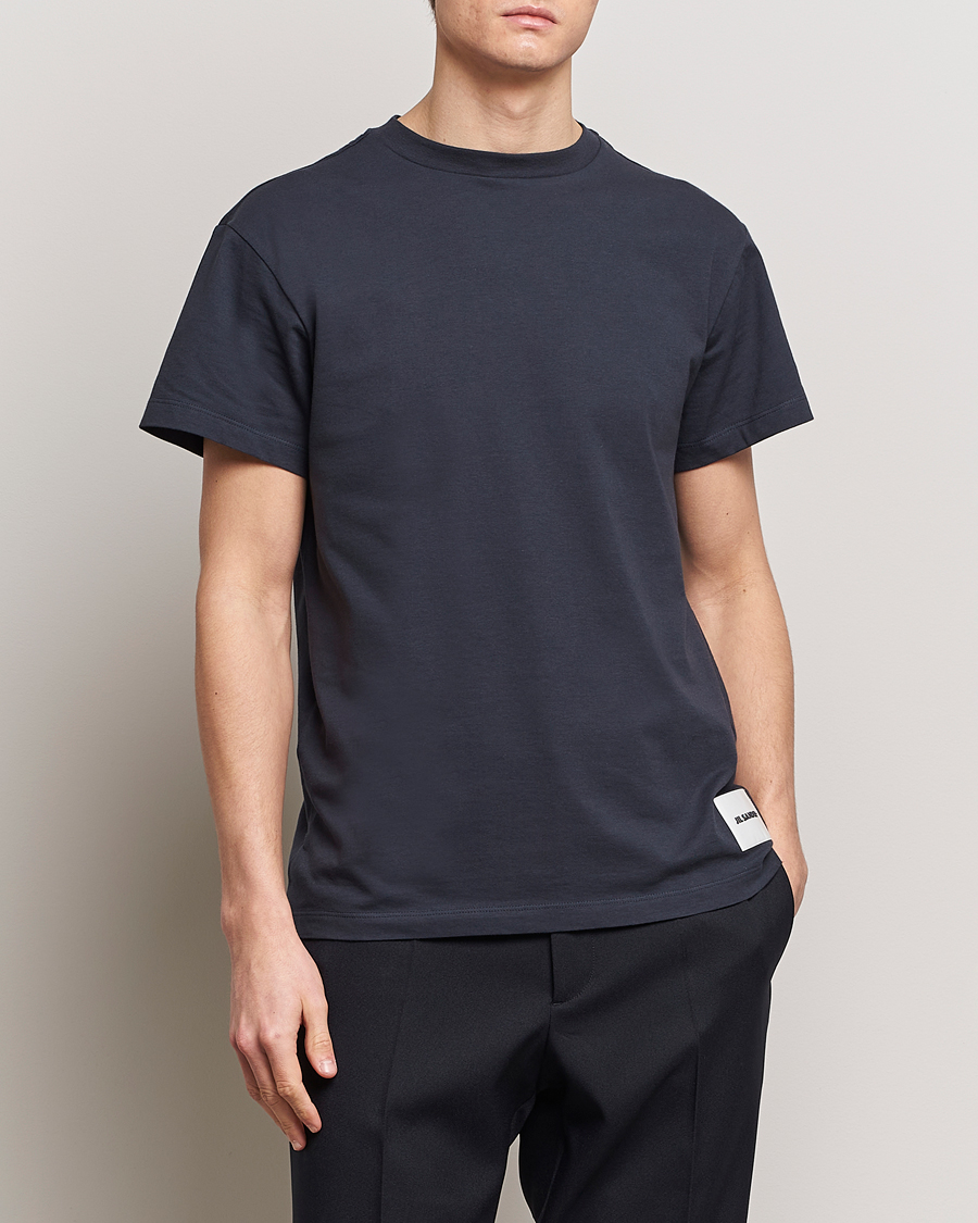 Heren | T-shirts | Jil Sander | 3-Pack Short Sleeve T-Shirts White/Navy/Black